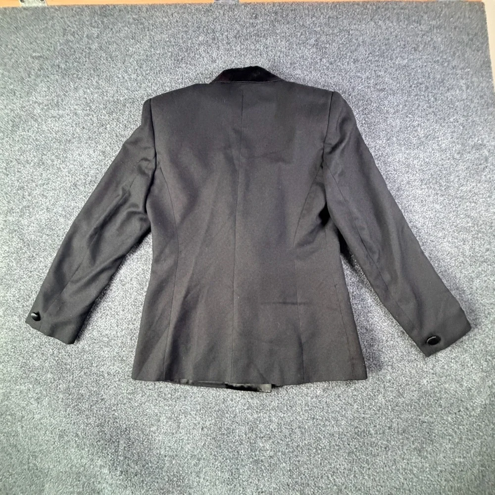 Suitsme Blazer Jacket Women 34x27 Black Single Breasted Satin Notch Lapel Formal